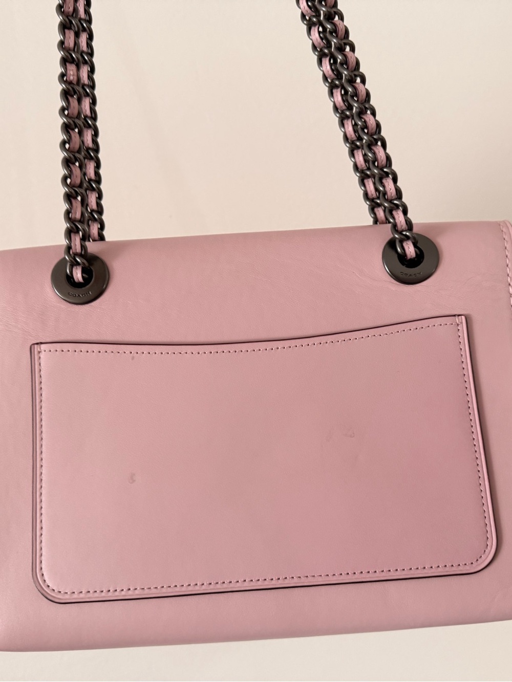 Coach Pink Floral Appliqué Chain Shoulder Bag - Picture 7 of 9